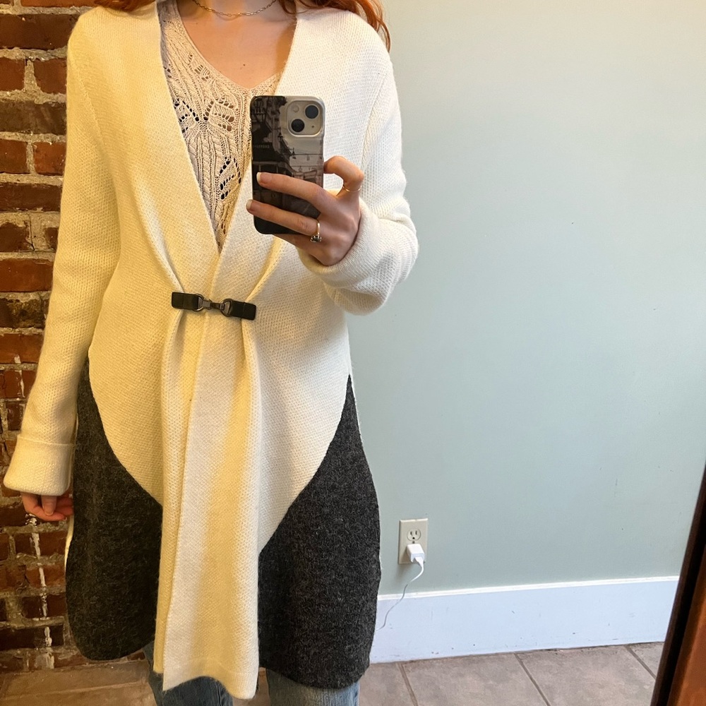 Cream and Grey Cardigan